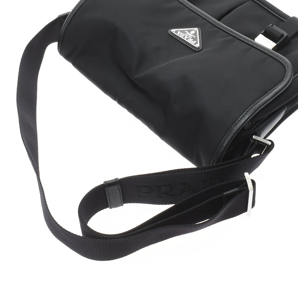 Prada Metal Fittings Renylon Shoulder Bag Black Silver - Picture 3 of 10